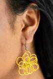 Paparazzi "Midsummer Magic" Yellow Wire Flower Earrings Paparazzi Jewelry