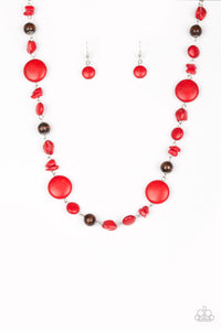 Paparazzi "Canyon Collection" Red Necklace & Earring Set Paparazzi Jewelry