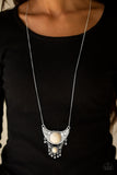 Paparazzi VINTAGE VAULT "Summit Style" White Necklace & Earring Set Paparazzi Jewelry