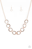 Paparazzi "Big Bad Boss" Rose Gold Necklace & Earring Set Paparazzi Jewelry