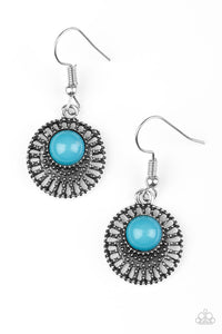 Paparazzi VINTAGE VAULT "Stylishly Saharan" Blue Earrings Paparazzi Jewelry