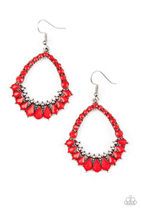 Paparazzi "Crystal Waters" Red Earrings Paparazzi Jewelry