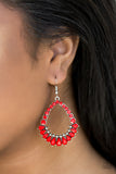 Paparazzi "Crystal Waters" Red Earrings Paparazzi Jewelry