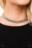 Paparazzi "Full REIGN" White Choker Necklace & Earring Set Paparazzi Jewelry