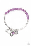 Paparazzi "Ever Everest" Purple Stone Bead Silver Charm Bracelet Paparazzi Jewelry