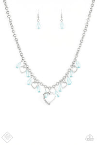 Paparazzi "Keep Me In Your Heart" FASHION FIX Blue Necklace & Earring Set Paparazzi Jewelry