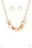 Paparazzi "Statement Made" FASHION FIX Gold Necklace & Earring Set Paparazzi Jewelry
