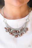 Paparazzi "Cinderella Glam" Brown Necklace & Earring Set Paparazzi Jewelry