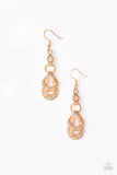 Paparazzi "Romantic Radiance" Gold Studded Abstract Design Earrings Paparazzi Jewelry