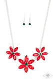 Paparazzi "Meadow Muse" Red Necklace & Earring Set Paparazzi Jewelry