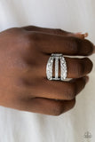 Paparazzi VINTAGE VAULT "Stacks On Stacks On Stacks" White Ring Paparazzi Jewelry