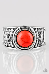 Paparazzi VINTAGE VAULT "Summer Oasis" Red Ring Paparazzi Jewelry