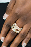 Paparazzi "Back on the Glitter Track" Gold Ring Paparazzi Jewelry