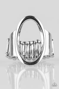 Paparazzi "A One-Up" Silver Oval Open Center Ring Paparazzi Jewelry