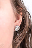 Paparazzi "GLOWING, GLOWING, Gone!" FASHION FIX White Post Earrings Paparazzi Jewelry