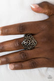 Paparazzi "Dizzy Demure" Black Ring Paparazzi Jewelry