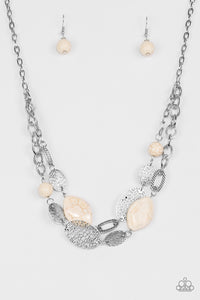 Paparazzi "Second Nature" White Necklace & Earring Set Paparazzi Jewelry