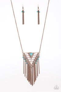 Paparazzi "Colorfully Colossal" Copper Necklace & Earring Set Paparazzi Jewelry