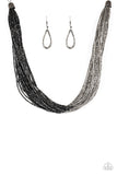 Paparazzi VINTAGE VAULT "Flashy Fashion" Black Necklace & Earring Set Paparazzi Jewelry