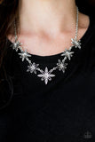 Paparazzi "Decked Out In Daisies" Silver Necklace & Earring Set Paparazzi Jewelry