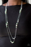 Paparazzi VINTAGE VAULT "Spring Splash" Green Necklace & Earring Set Paparazzi Jewelry