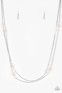 Paparazzi VINTAGE VAULT "Spring Splash" Pink Necklace & Earring Set Paparazzi Jewelry