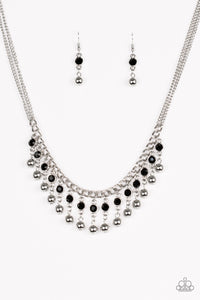 Paparazzi VINTAGE VAULT "Pageant Queen" Black Necklace & Earring Set Paparazzi Jewelry