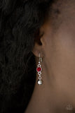 Paparazzi VINTAGE VAULT "Pageant Queen" Red Necklace & Earring Set Paparazzi Jewelry