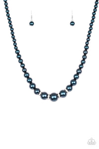 Paparazzi VINTAGE VAULT "Party Pearls" Blue Necklace & Earring Set Paparazzi Jewelry