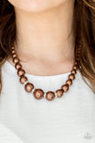 Paparazzi "Party Pearls" Brown Necklace & Earring Set Paparazzi Jewelry