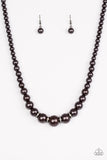 Paparazzi VINTAGE VAULT "Party Pearls" Black Necklace & Earring Set Paparazzi Jewelry