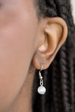 Paparazzi VINTAGE VAULT "Magically Modern" White Necklace & Earring Set Paparazzi Jewelry