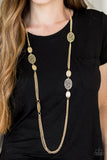 Paparazzi VINTAGE VAULT "A Force Of Nature" Gold Necklace & Earring Set Paparazzi Jewelry