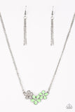 Paparazzi "Hibiscus Haciendas" Green Necklace & Earring Set Paparazzi Jewelry