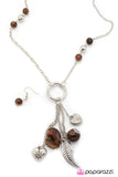 Paparazzi "Hanging By a Moment"  Brown Necklace & Earring Set Paparazzi Jewelry
