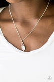 Paparazzi "First Class Flier" White Necklace & Earring Set Paparazzi Jewelry