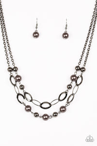 Paparazzi "GLIMMER Takes All" Black Necklace & Earring Set Paparazzi Jewelry