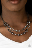 Paparazzi "GLIMMER Takes All" Black Necklace & Earring Set Paparazzi Jewelry