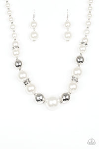 Paparazzi "New York Nightlife" White Necklace & Earring Set Paparazzi Jewelry