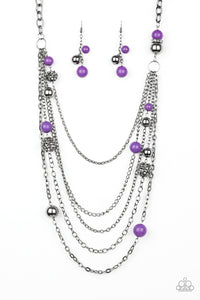 Paparazzi "Radiant Renegade" Purple Necklace & Earring Set Paparazzi Jewelry