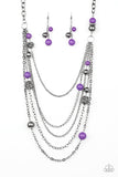 Paparazzi "Radiant Renegade" Purple Necklace & Earring Set Paparazzi Jewelry