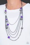 Paparazzi "Radiant Renegade" Purple Necklace & Earring Set Paparazzi Jewelry