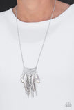 Paparazzi "Fiercely Feathered" Silver Necklace & Earring Set Paparazzi Jewelry