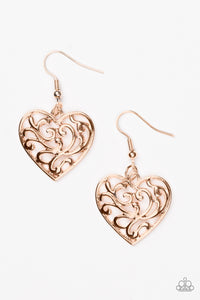 Paparazzi "The Truth HEARTS" Rose Gold Earrings Paparazzi Jewelry