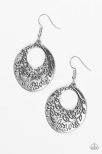 Paparazzi "Flirting With Florals" Silver Earrings Paparazzi Jewelry