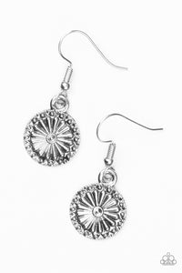 Paparazzi VINTAGE VAULT "Sunflower Summers" Silver Earrings Paparazzi Jewelry