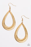 Paparazzi "Straight Up Shimmer" Gold Earrings Paparazzi Jewelry