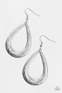 Paparazzi "Straight Up Shimmer" Silver Earrings Paparazzi Jewelry