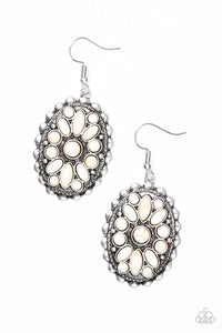 Paparazzi "Prairie Poppy" White Earrings Paparazzi Jewelry