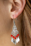 Paparazzi VINTAGE VAULT "Island Import" Red Earrings Paparazzi Jewelry